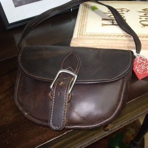 Vintage Leather satchel thick leather. Made in usa